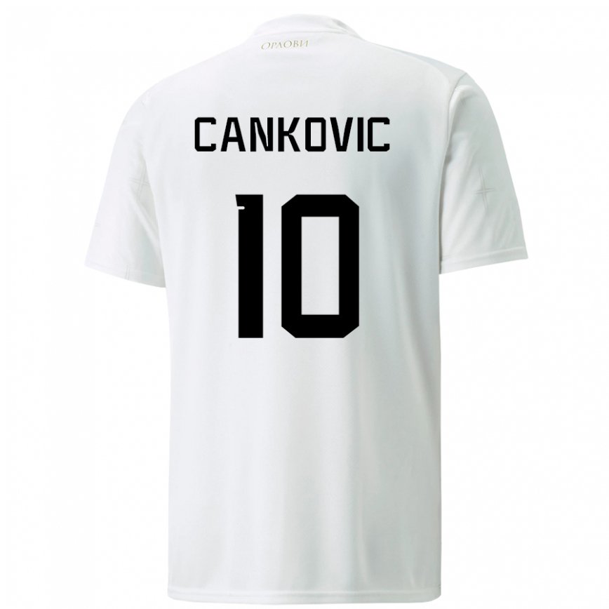 Men Serbia Jelena Cankovic #10 White Away Jersey 2022/23 T-shirt