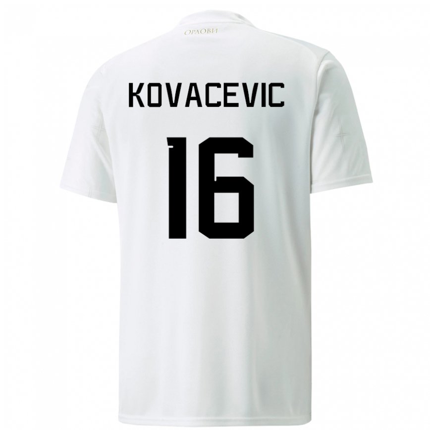 Men Serbia Bojan Kovacevic #16 White Away Jersey 2022/23 T-shirt