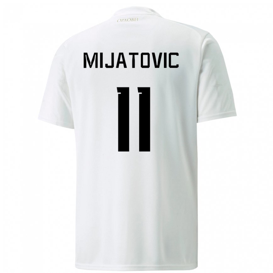 Men Serbia Jovan Mijatovic #11 White Away Jersey 2022/23 T-shirt