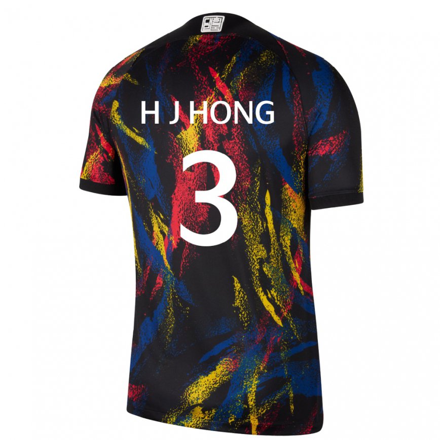 Men South Korea Hong Hye Ji #3 Multicolor Away Jersey 2022/23 T-shirt