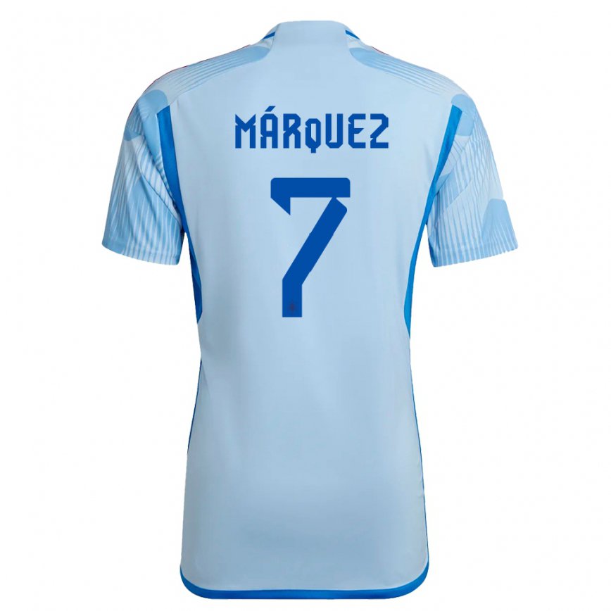 Men Spain Rosa Marquez #7 Sky Blue Away Jersey 2022/23 T-shirt