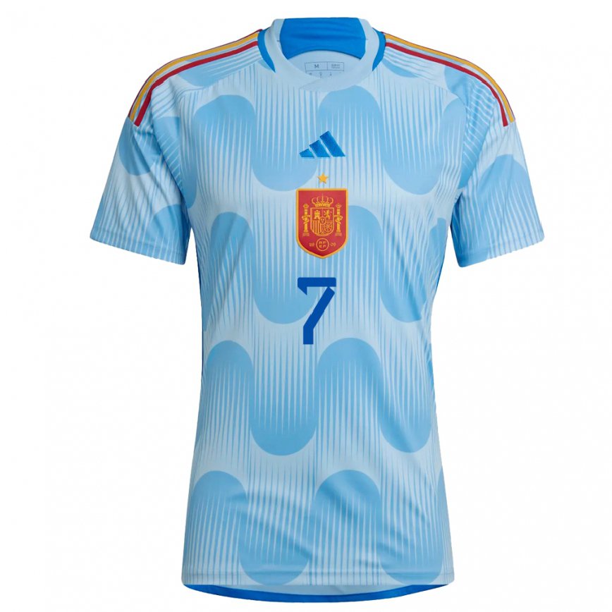Men Spain Rosa Marquez #7 Sky Blue Away Jersey 2022/23 T-shirt