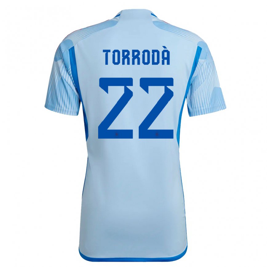 Men Spain Anna Torroda #22 Sky Blue Away Jersey 2022/23 T-shirt