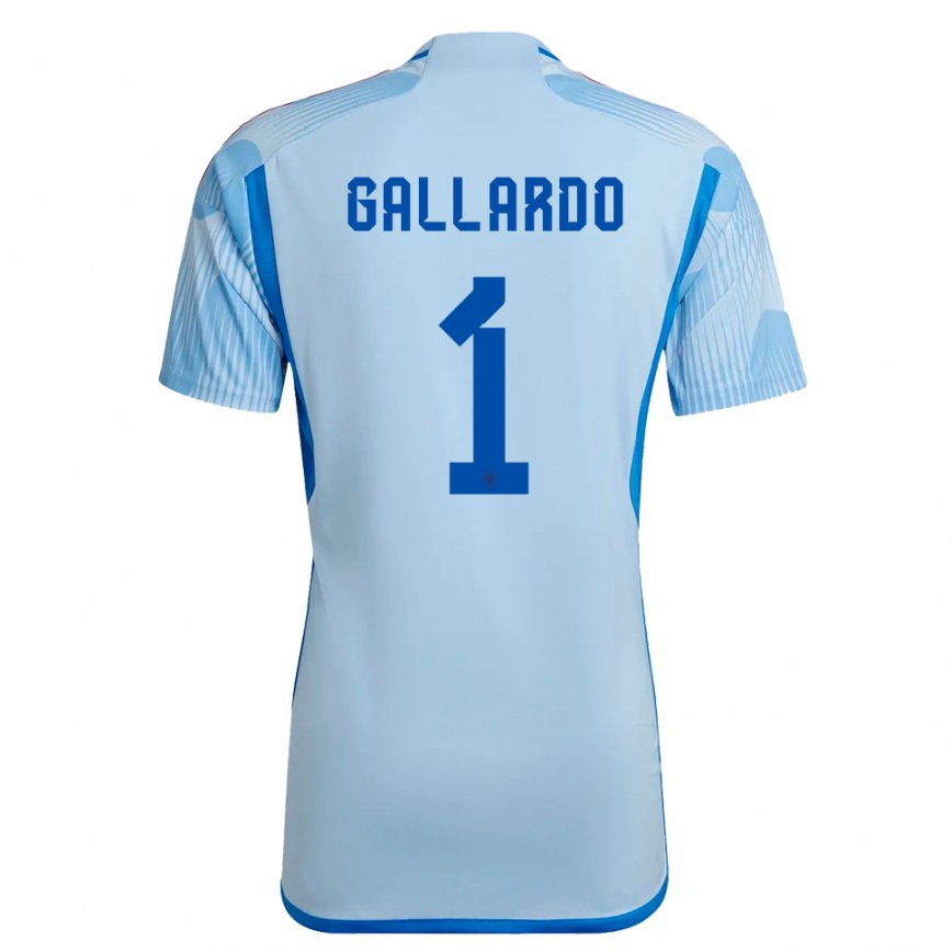 Men Spain Dolores Gallardo #1 Sky Blue Away Jersey 2022/23 T-shirt
