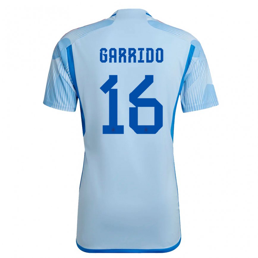 Men Spain Aleix Garrido #16 Sky Blue Away Jersey 2022/23 T-shirt