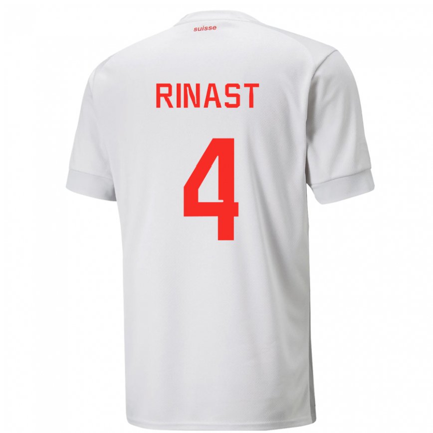 Men Switzerland Rachel Rinast #4 White Away Jersey 2022/23 T-shirt