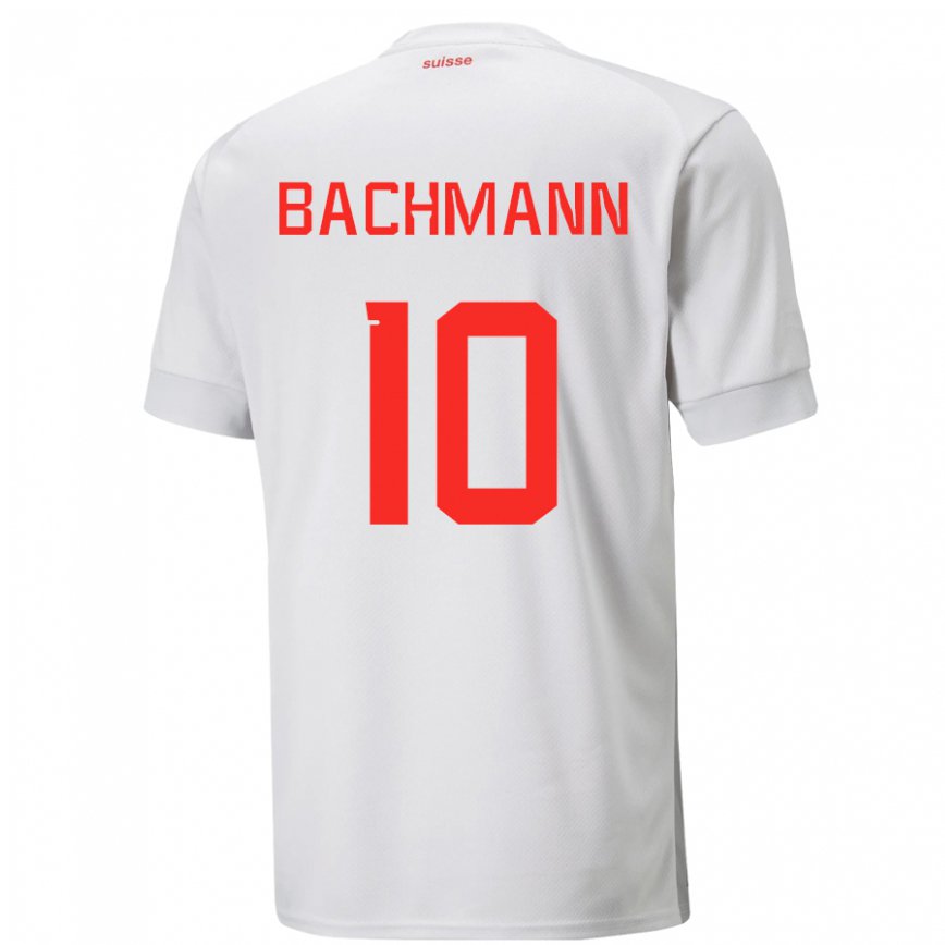 Men Switzerland Ramona Bachmann #10 White Away Jersey 2022/23 T-shirt