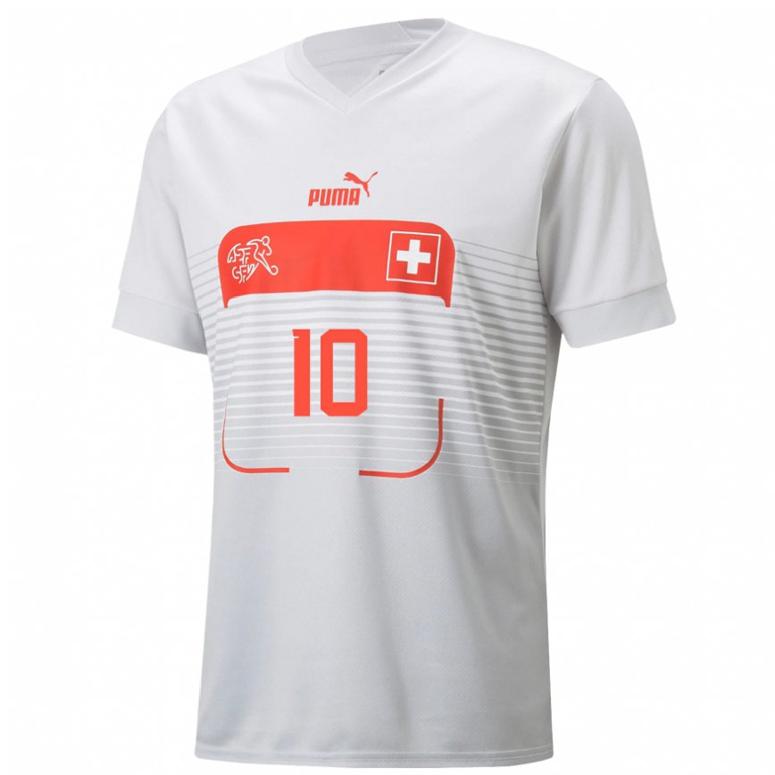 Men Switzerland Ramona Bachmann #10 White Away Jersey 2022/23 T-shirt