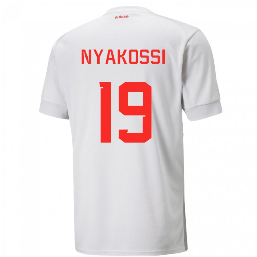 Men Switzerland Roggerio Nyakossi #19 White Away Jersey 2022/23 T-shirt