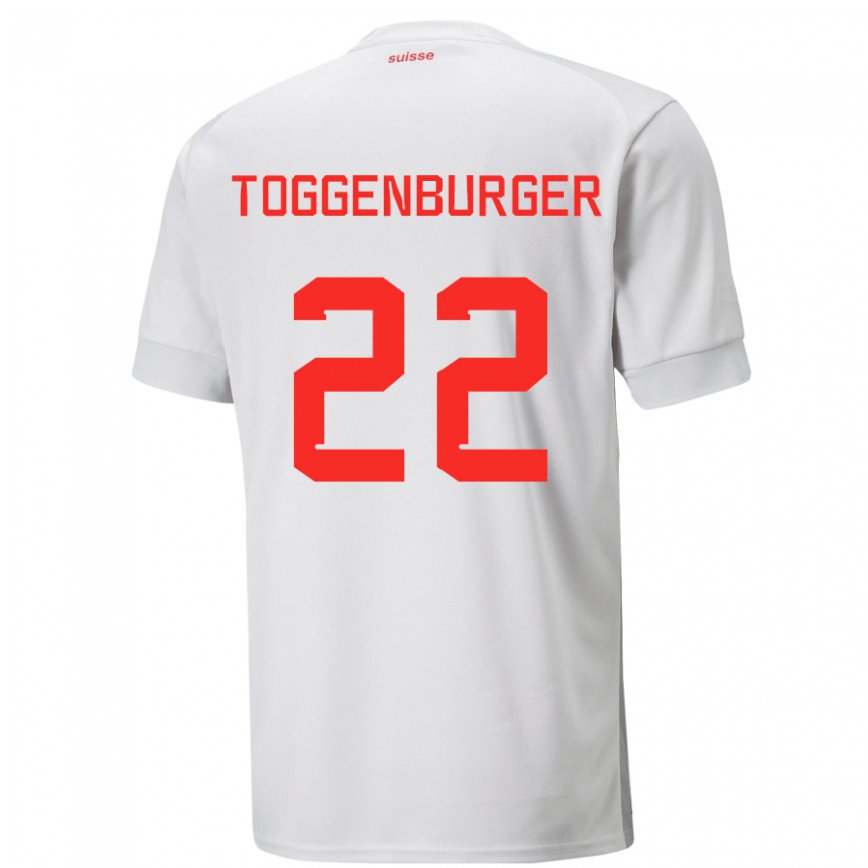 Men Switzerland Nando Toggenburger #22 White Away Jersey 2022/23 T-shirt