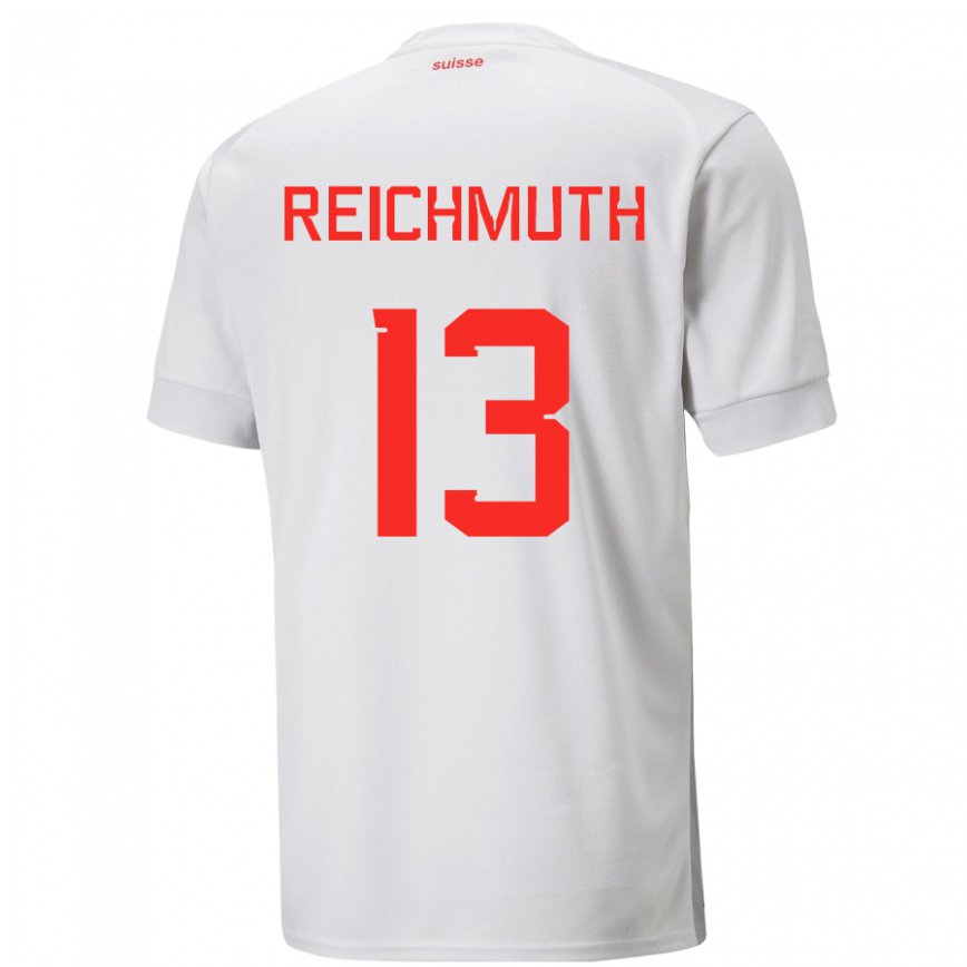 Men Switzerland Miguel Reichmuth #13 White Away Jersey 2022/23 T-shirt