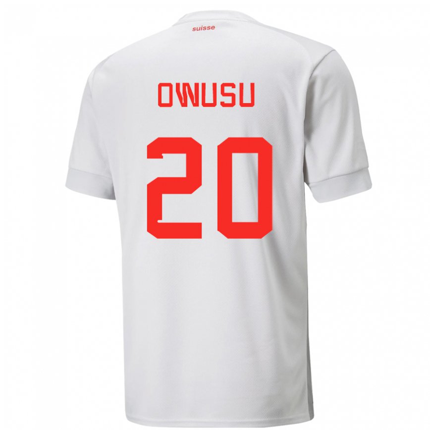 Men Switzerland Tyron Owusu #20 White Away Jersey 2022/23 T-shirt