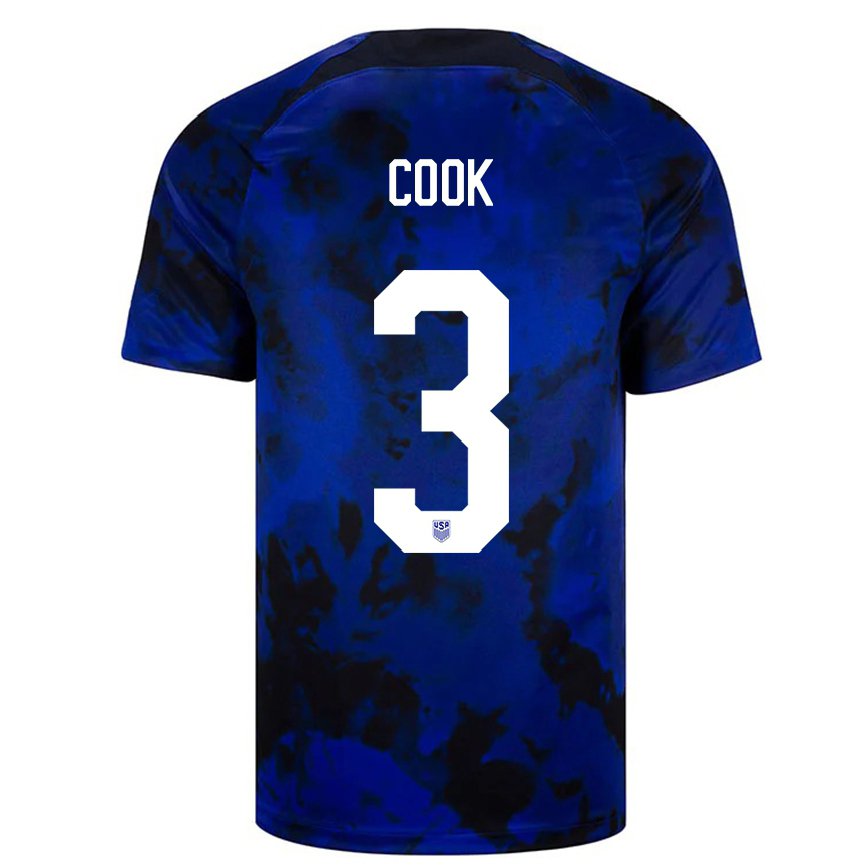 Men United States Alana Cook #3 Royal Blue Away Jersey 2022/23 T-shirt