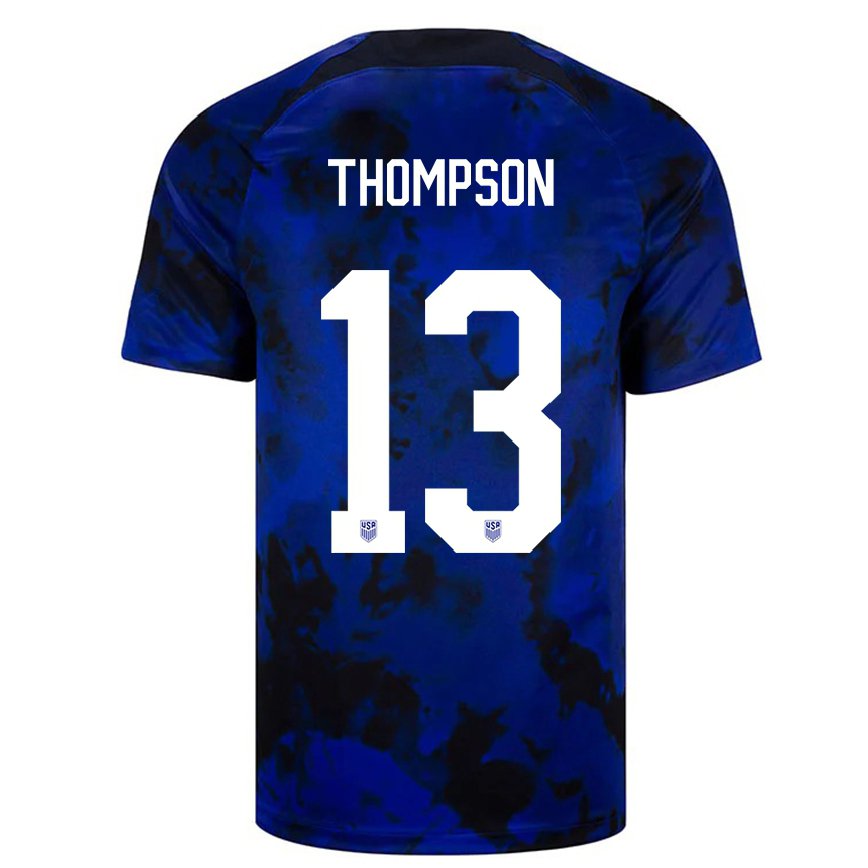 Men United States Alyssa Thompson #13 Royal Blue Away Jersey 2022/23 T-shirt