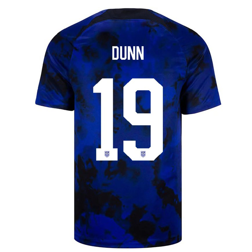 Men United States Crystal Dunn #19 Royal Blue Away Jersey 2022/23 T-shirt