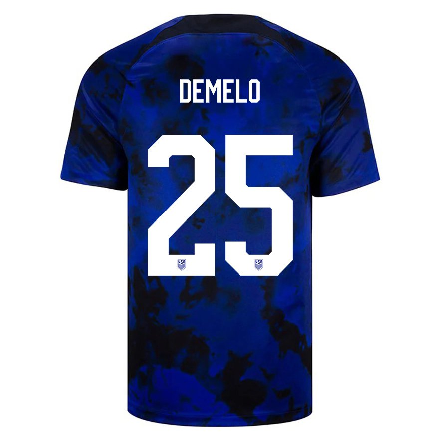 Men United States Savannah Demelo #25 Royal Blue Away Jersey 2022/23 T-shirt