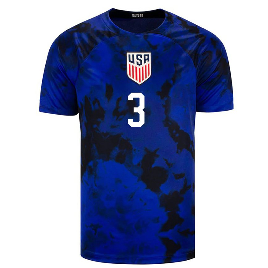 Men United States Noah Allen #3 Royal Blue Away Jersey 2022/23 T-shirt