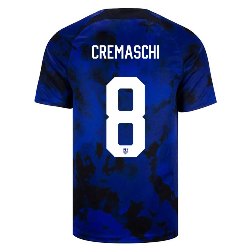 Men United States Benjamin Cremaschi #8 Royal Blue Away Jersey 2022/23 T-shirt