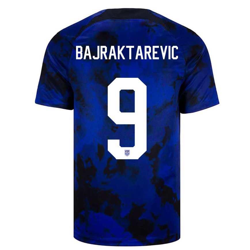 Men United States Esmir Bajraktarevic #9 Royal Blue Away Jersey 2022/23 T-shirt