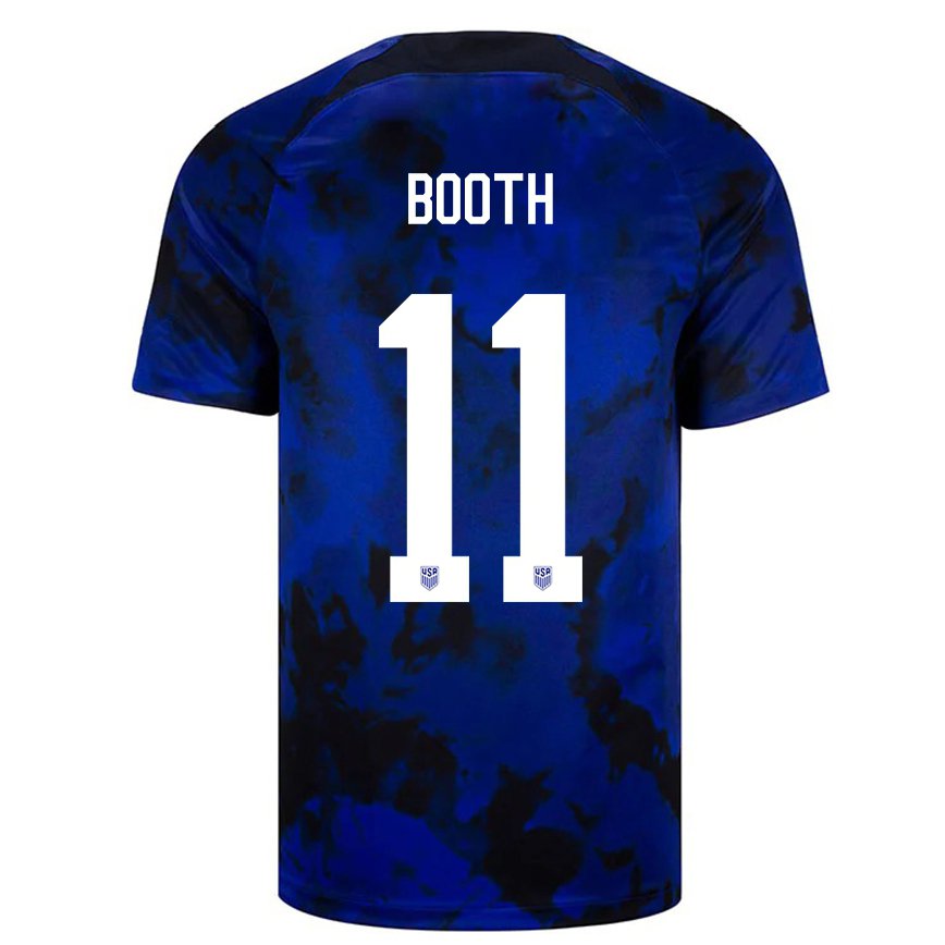Men United States Zach Booth #11 Royal Blue Away Jersey 2022/23 T-shirt