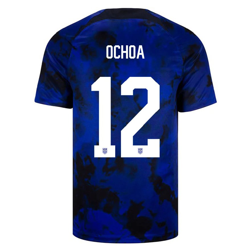 Men United States Emmanuel Ochoa #12 Royal Blue Away Jersey 2022/23 T-shirt