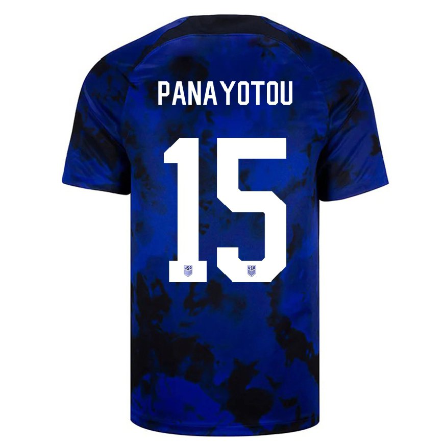 Men United States Jack Panayotou #15 Royal Blue Away Jersey 2022/23 T-shirt