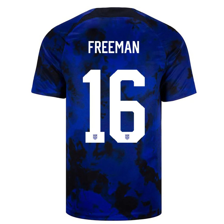 Men United States Alex Freeman #16 Royal Blue Away Jersey 2022/23 T-shirt