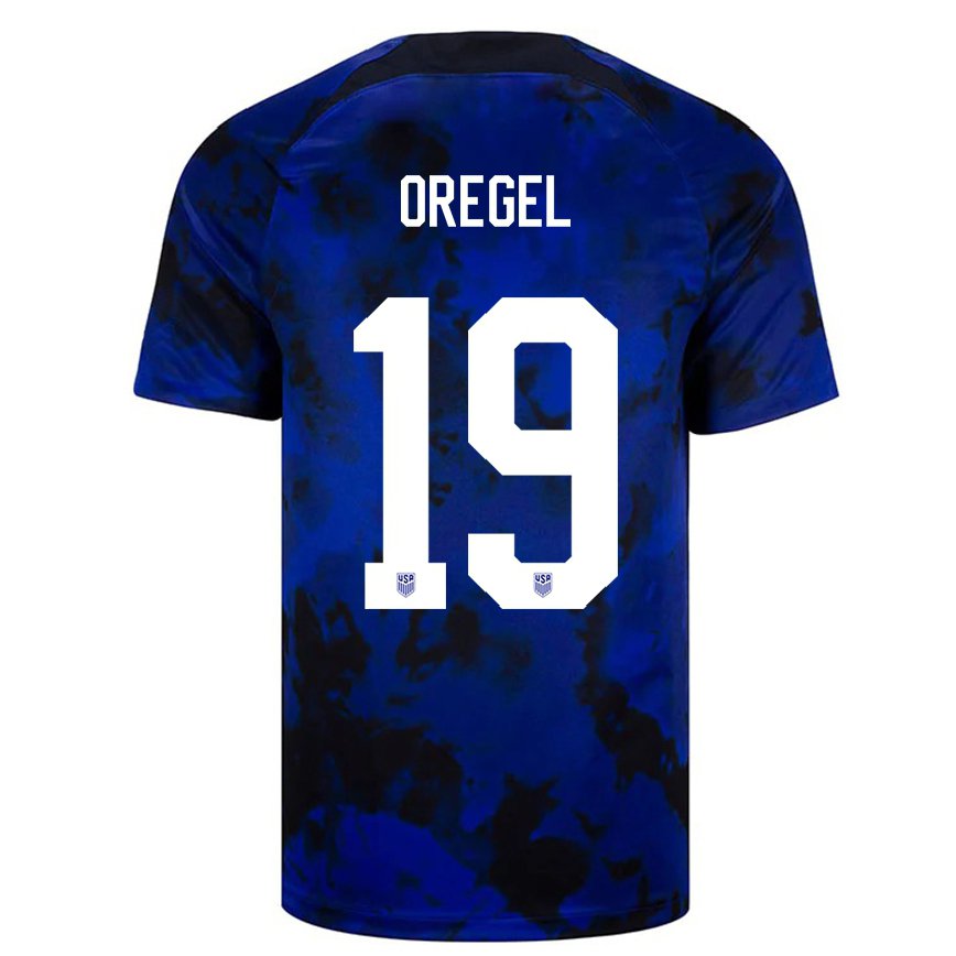 Men United States Sergio Oregel #19 Royal Blue Away Jersey 2022/23 T-shirt