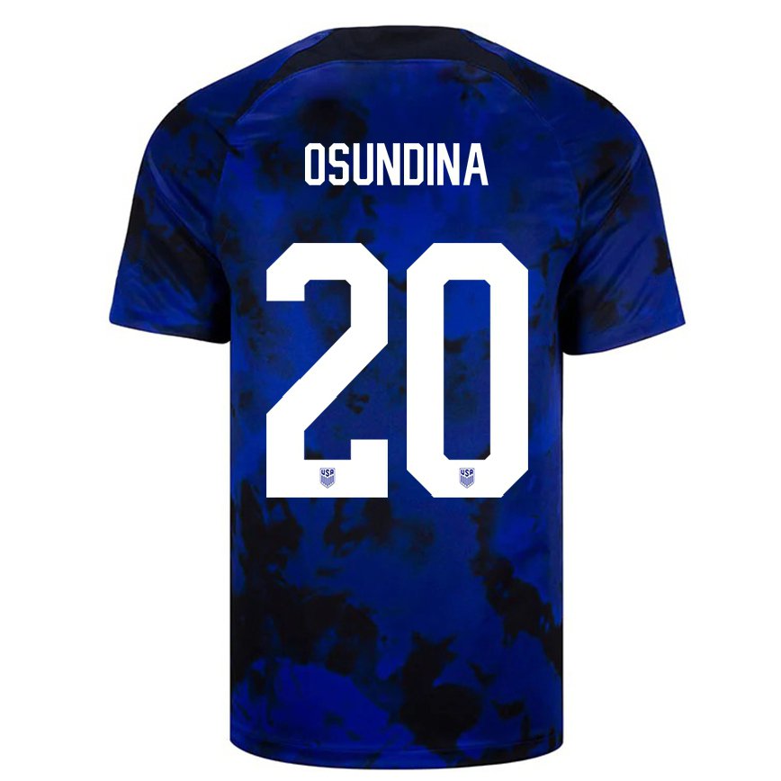 Men United States Korede Osundina #20 Royal Blue Away Jersey 2022/23 T-shirt