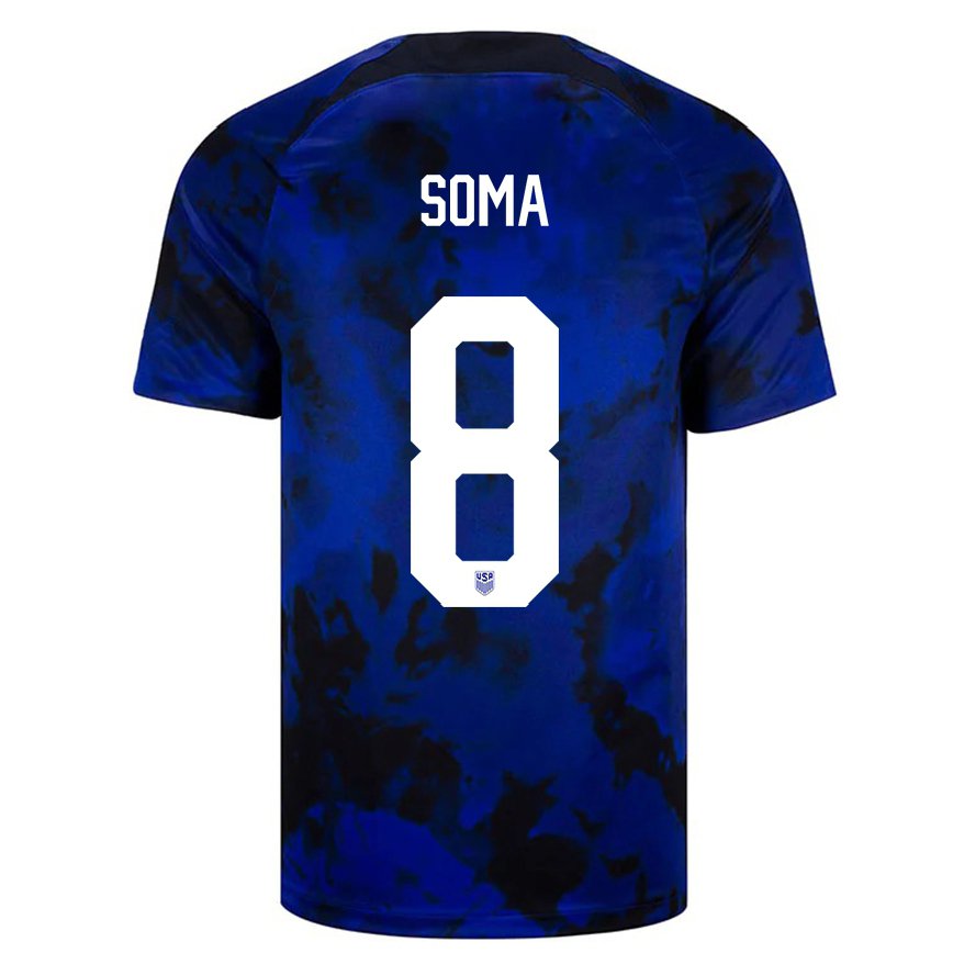 Men United States Pedro Soma #8 Royal Blue Away Jersey 2022/23 T-shirt
