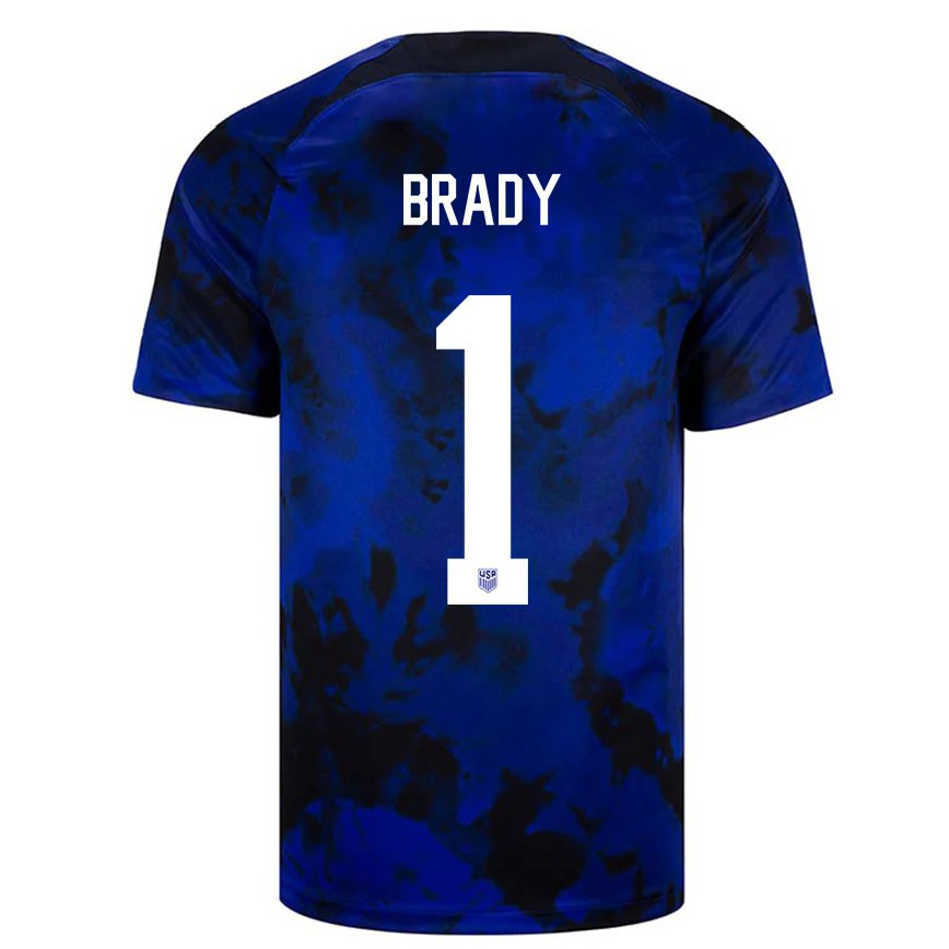 Men United States Chris Brady #1 Royal Blue Away Jersey 2022/23 T-shirt