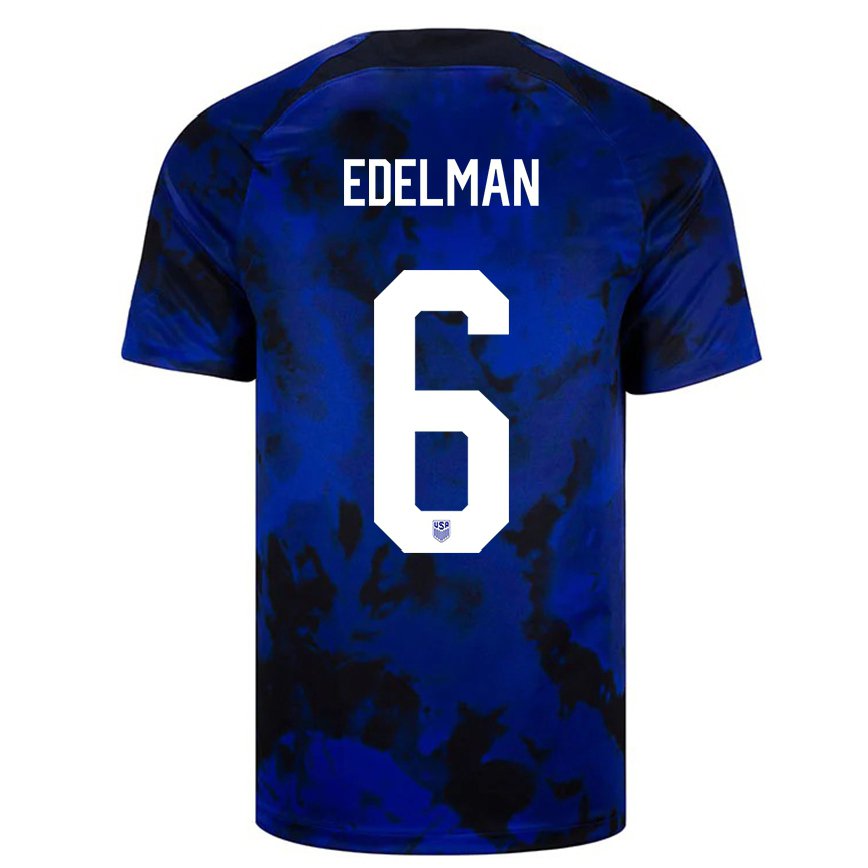 Men United States Daniel Edelman #6 Royal Blue Away Jersey 2022/23 T-shirt