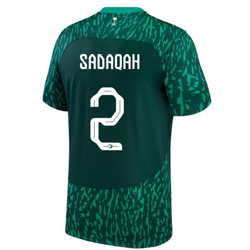 Men Saudi Arabia Bayan Sadaqah #2 Dark Green Away Jersey 2022/23 T-shirt