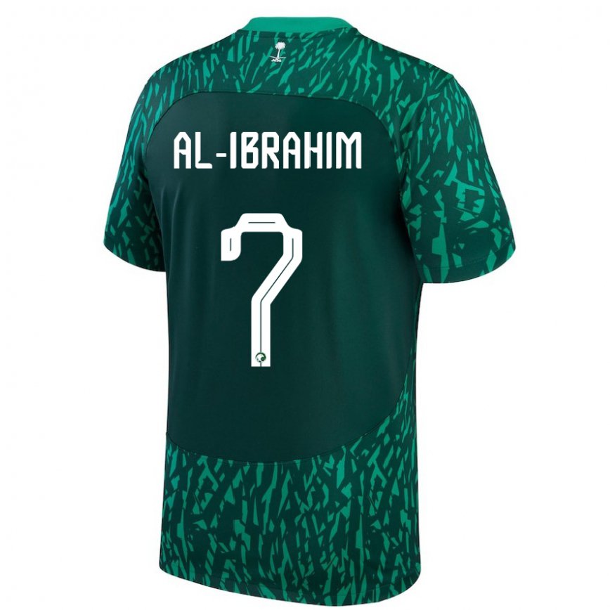 Men Saudi Arabia Noura Al Ibrahim #7 Dark Green Away Jersey 2022/23 T-shirt