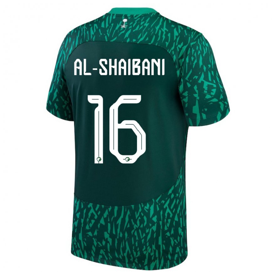 Men Saudi Arabia Asrar Al Shaibani #16 Dark Green Away Jersey 2022/23 T-shirt