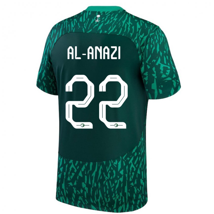 Men Saudi Arabia Lama Al Anazi #22 Dark Green Away Jersey 2022/23 T-shirt