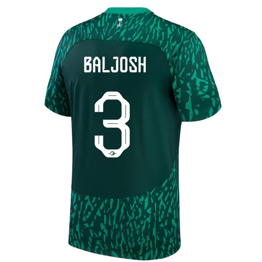 Men Saudi Arabia Turki Baljosh #3 Dark Green Away Jersey 2022/23 T-shirt