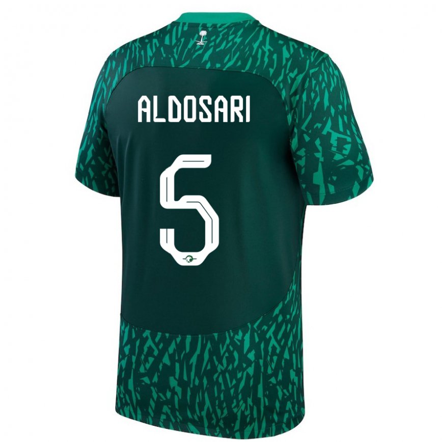 Men Saudi Arabia Mohammed Aldosari #5 Dark Green Away Jersey 2022/23 T-shirt
