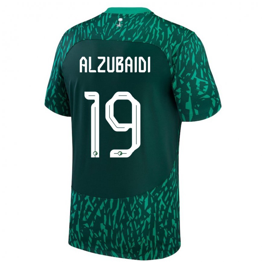 Men Saudi Arabia Yaseen Alzubaidi #19 Dark Green Away Jersey 2022/23 T-shirt