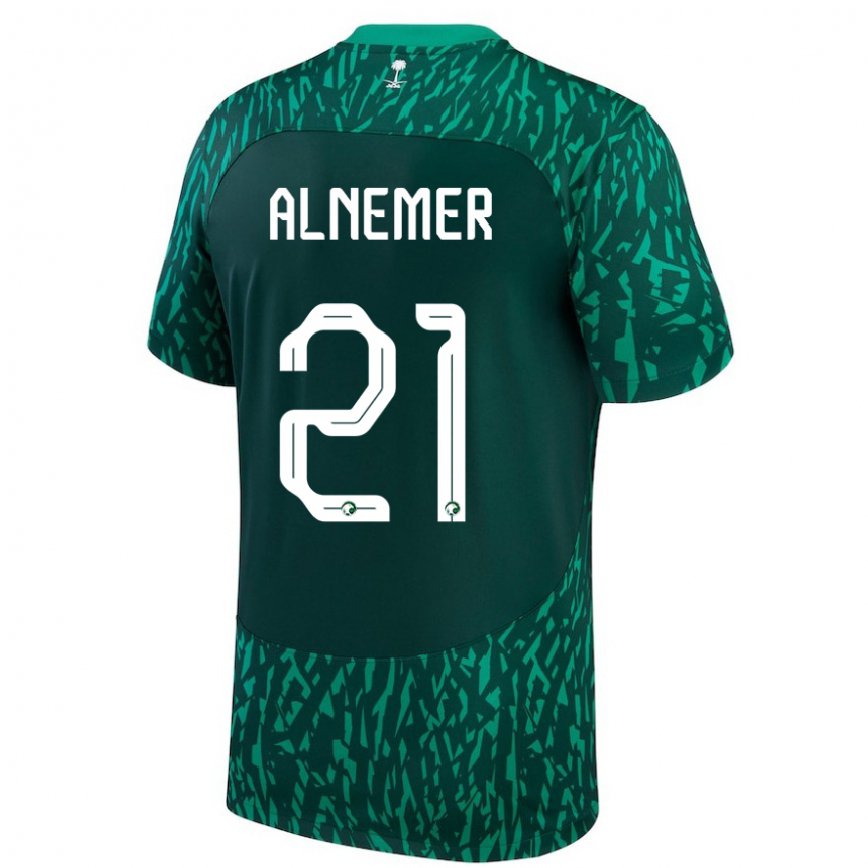 Men Saudi Arabia Meshari Alnemer #21 Dark Green Away Jersey 2022/23 T-shirt