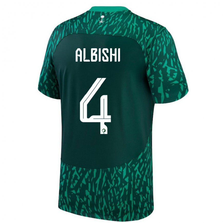Men Saudi Arabia Abdullah Albishi #4 Dark Green Away Jersey 2022/23 T-shirt