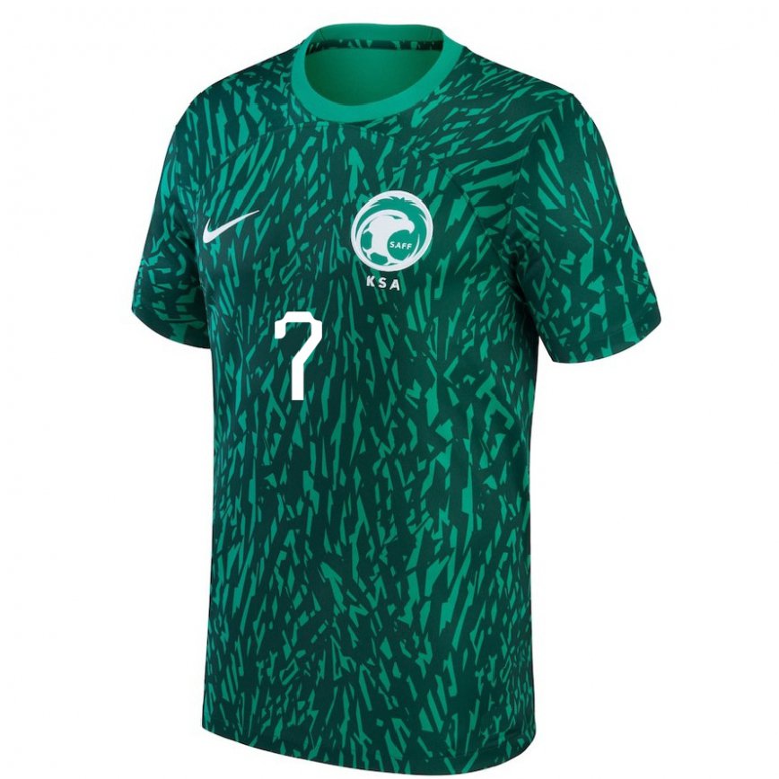Men Saudi Arabia Fahad Fallath #7 Dark Green Away Jersey 2022/23 T-shirt