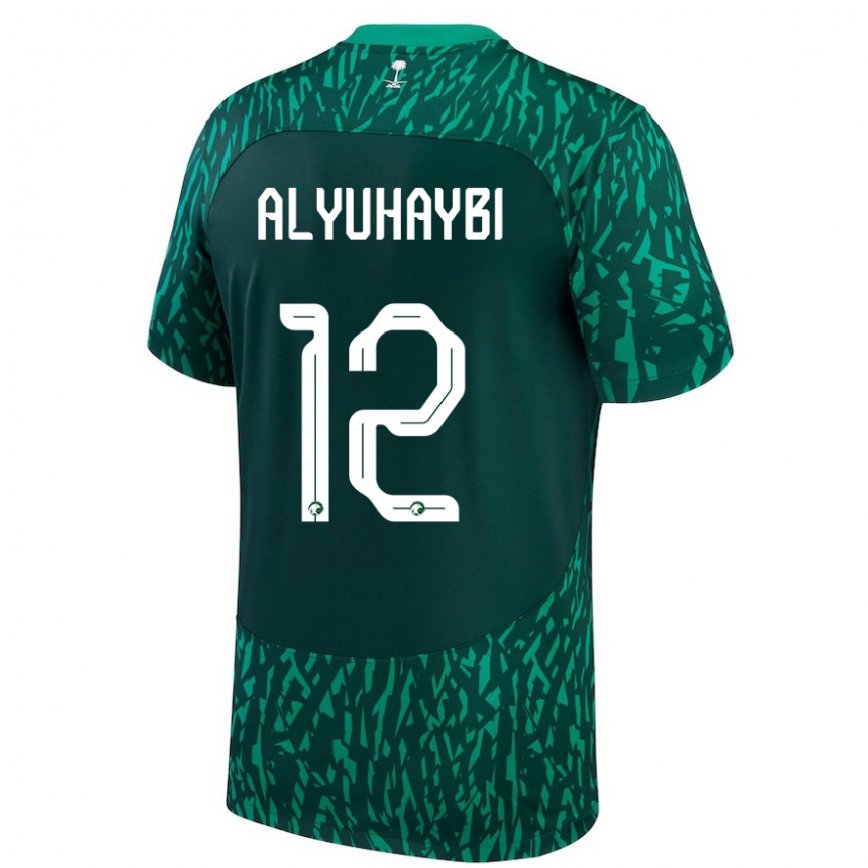 Men Saudi Arabia Ammar Alyuhaybi #12 Dark Green Away Jersey 2022/23 T-shirt