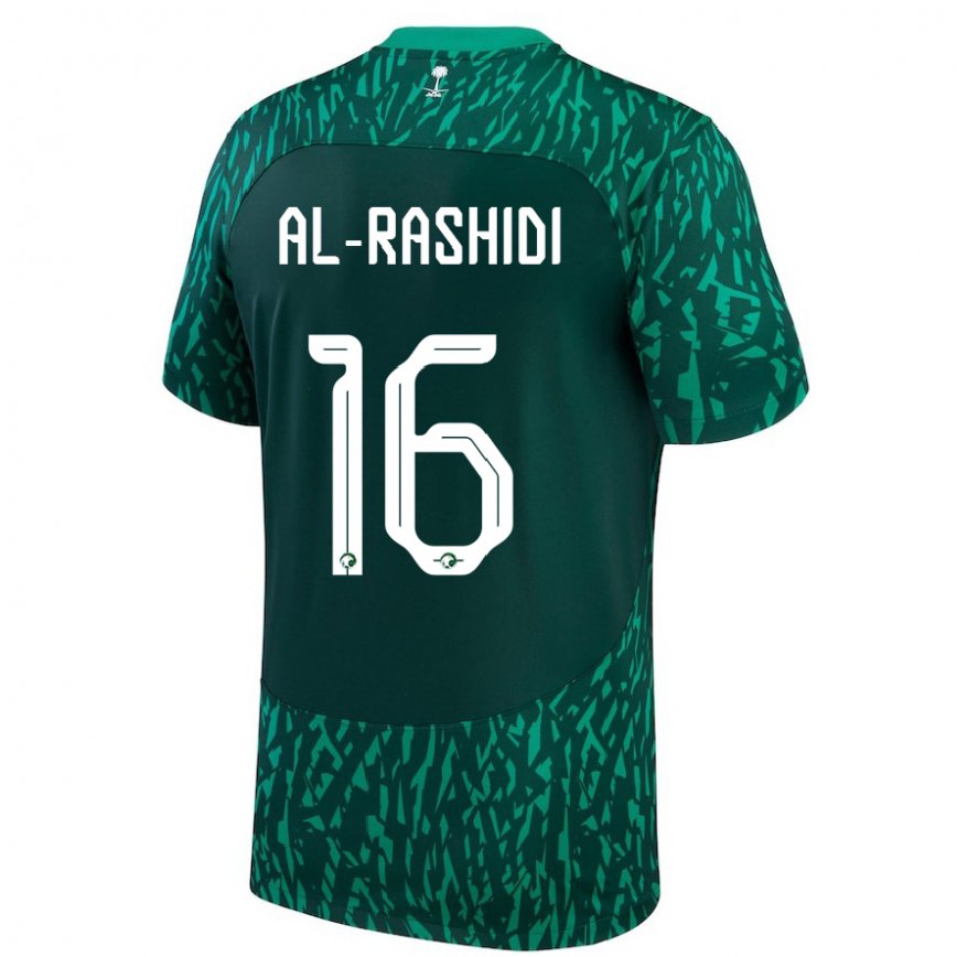 Men Saudi Arabia Mohammed Al Rashidi #16 Dark Green Away Jersey 2022/23 T-shirt