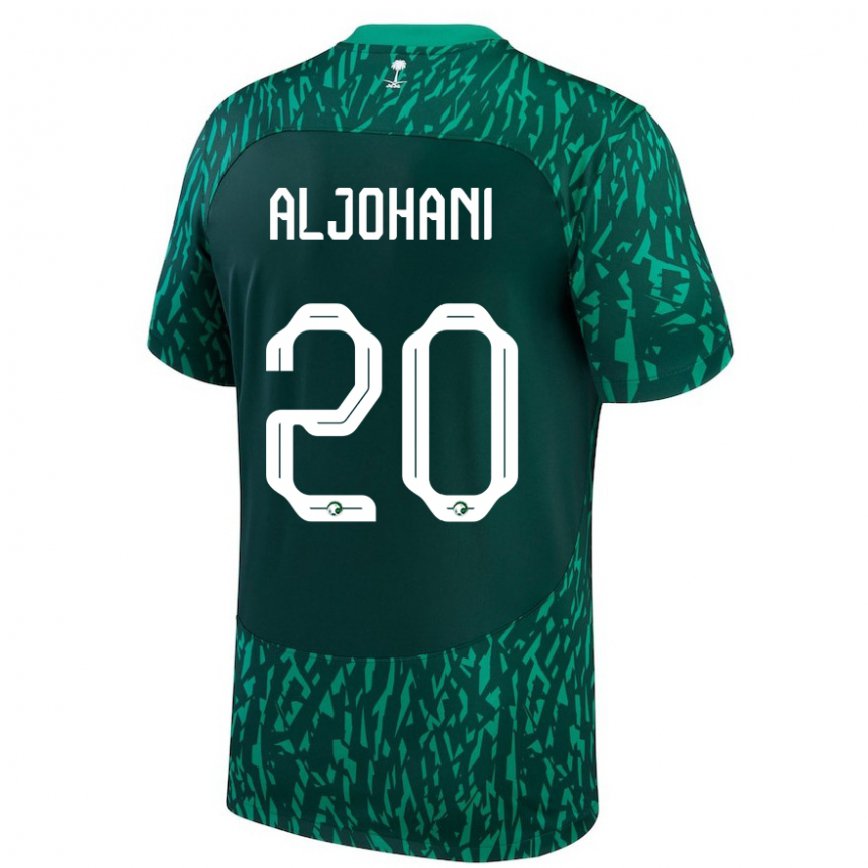 Men Saudi Arabia Ziyad Aljohani #20 Dark Green Away Jersey 2022/23 T-shirt