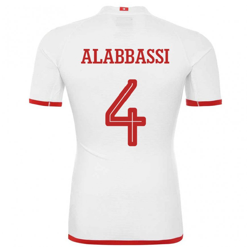 Men Tunisia Chaima Alabbassi #4 White Away Jersey 2022/23 T-shirt