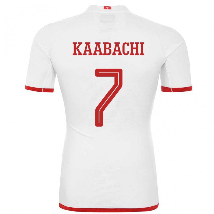 Men Tunisia Ella Kaabachi #7 White Away Jersey 2022/23 T-shirt