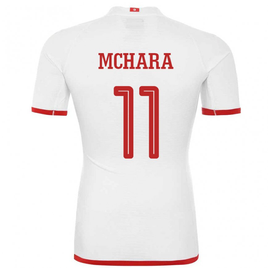 Men Tunisia Imen Mchara #11 White Away Jersey 2022/23 T-shirt