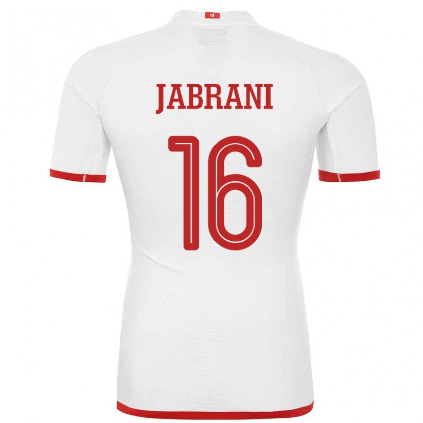 Men Tunisia Soulaima Jabrani #16 White Away Jersey 2022/23 T-shirt