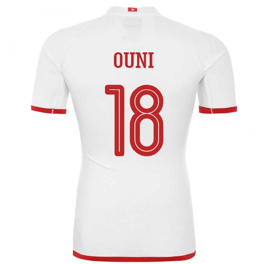 Men Tunisia Samia Ouni #18 White Away Jersey 2022/23 T-shirt